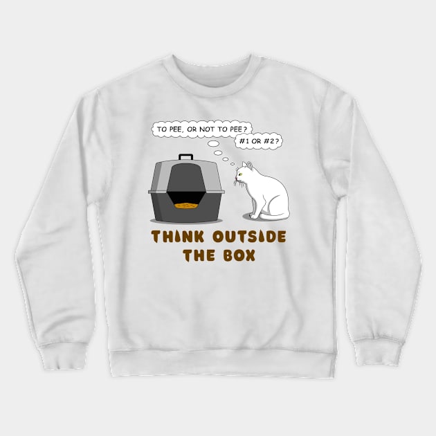 Think Outside the Box Funny Tshirt With Cat, Geeky Tshirt Men, Cat Tshirt Funny, Tshirt Gift Crewneck Sweatshirt by Cat In Orbit ®